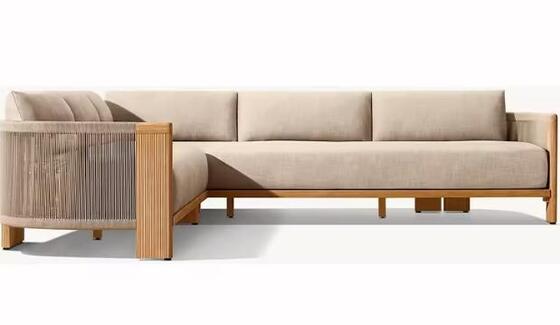 Patio Modern Lounge Furniture Waterproof Woven Rope Garden Sectional Sofa Set with Cushions