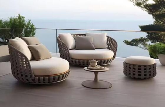Luxury Hotel Outdoor Sofa Set Outdoor Furniture Aluminum Resort Sofa Set Courtyard Outdoor Furniture