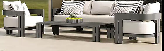 Aluminum Modern Outdoor Patio Furniture Set 4 Piece Garden Sofa Waterproof Cushions All Weather