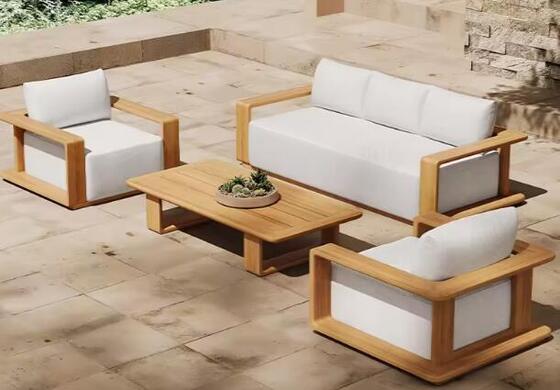 Wooden Garden Waterproof Luxury Outdoor Furniture Outdoor Sofa Sets Hotel Outdoor Teak Patio Sofa Modern Garden Sofa Set
