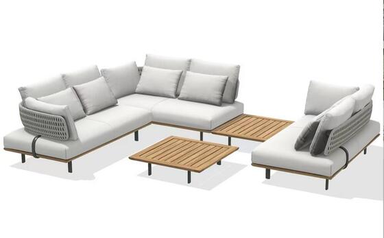 High Quality Garden Set Furniture Modular Sectional Teak Patio Outdoor Sofa
