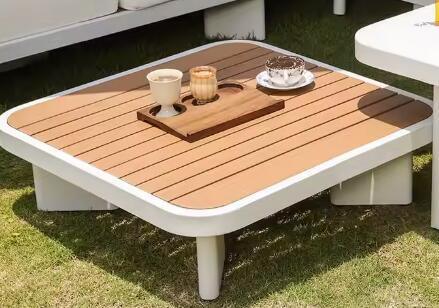 Hot Sale Outdoor sofa with aluminum Materials and plastic wood Gardens Courtyards and Villas