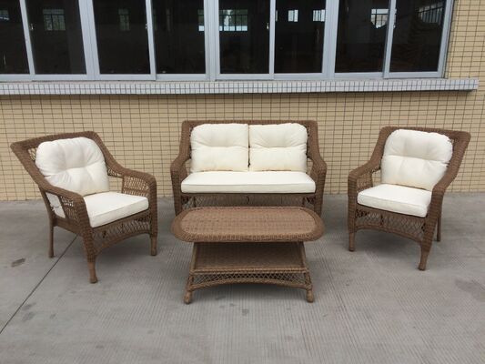 Hot Sale Outdoor Furniture Set 4 Pieces Weather Resistant UV Resistant Rope Durable Aluminum Frame Ideal for Gardens Courtyards Villas