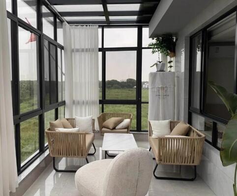 Sythetic PE rattan Sofa Set Weather Resistant UV Resistant Durable For Gardens Courtyards Villas