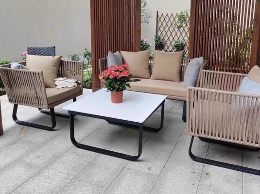 Sythetic PE rattan Sofa Set Weather Resistant UV Resistant Durable For Gardens Courtyards Villas