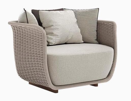 Three seater Rope Sofa Set Weather Resistant Durable For Gardens Courtyards Villas