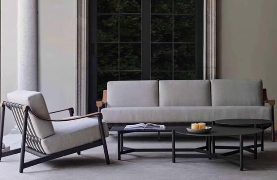 Aluminum frame Rope Garden Sofa Set Weather Resistant Durable For Gardens Courtyards Villas