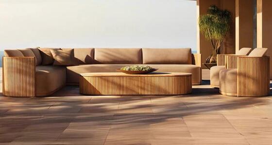 Teak wood Patio outdoor Sofa Set Weather Resistant Gardens
