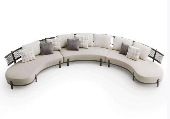 Aluminum outdoor sofa set weather resistant half round shape