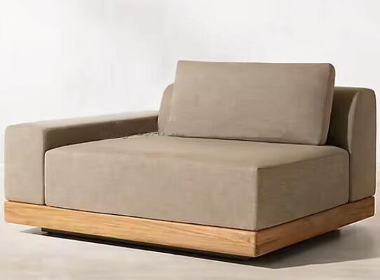 Waterproof Cushion Patio Sectional Sofa Set Balcony Relax Single Teak Wooden