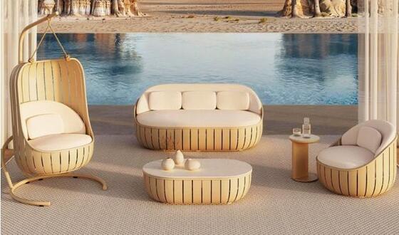 Aluminum Frame Garden Sofa Villa Hotel Rope Patio Couches Leisure Waterproof