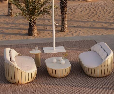 Aluminum Frame Garden Sofa Villa Hotel Rope Patio Couches Leisure Waterproof