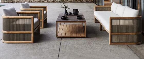 Luxury Outdoor Sofa Set Teak Wood Wholesale Outdoor Teak Wood Rope Furniture Outdoor Sofa