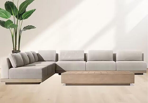 Luxury Outdoor Sofa Set Teak Wood Wholesale Outdoor Teak Wood Rope Furniture Outdoor Sofa