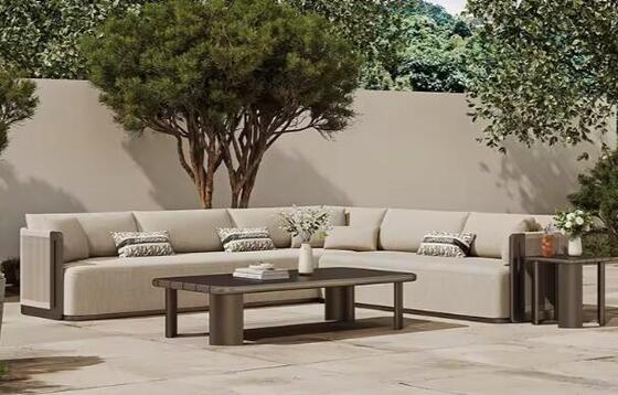 Factory Hot Sale Modern Outdoor Sofa Set Luxury Aluminum Garden Furniture with Waterproof Cushions
