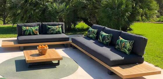 Aluminum Modular Customizable Sectional Lounge Hotel Patio Modern Furniture Outdoor Sofa