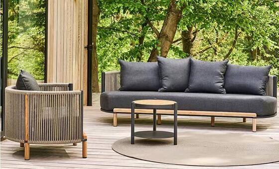 Aluminum rope Patio Modern Furniture Outdoor Sofa Customizable Sectional Lounge Hotel