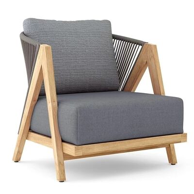 Rope sofa Factory Direct Villa Courtyard Luxury Teak Wood Garden Sofa Set Outdoor Furniture