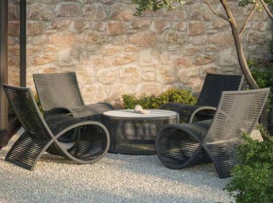 Outdoor Furniture Garden Eco-friendly Rope Table and Chair Set