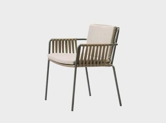 Rope Aluminum Outdoor Dining Table Set 6 Seater Dining Table and Chair Set