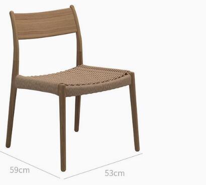 Outdoor Villa teak wood table and chair with rope seater